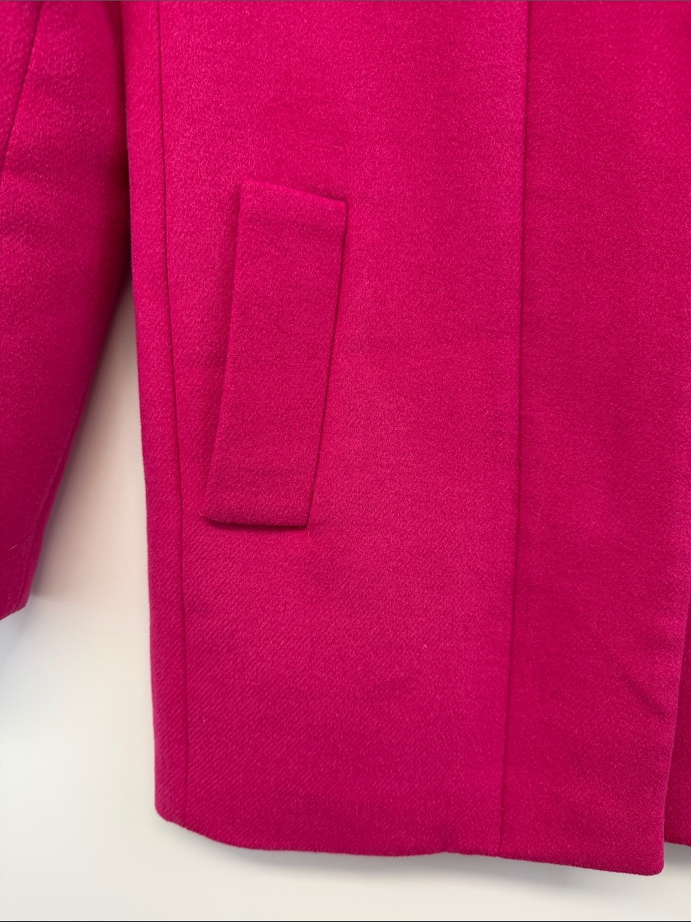 J.Crew City Coat Fuchsia Pink Wool Blend Stand Collar Hidden Button Women’s 2 - Picture 6 of 9